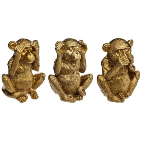 Set di 3 scimmie sama wisdom h.17cm in resina - Atmosphera créateur d'intérieur