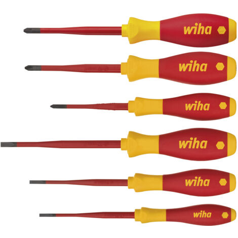 Wiha Set di giravite SoftFinish® electric slimFix A taglio, Phillips positivo-negativo/Pozidriv, 6 pz. (38362)