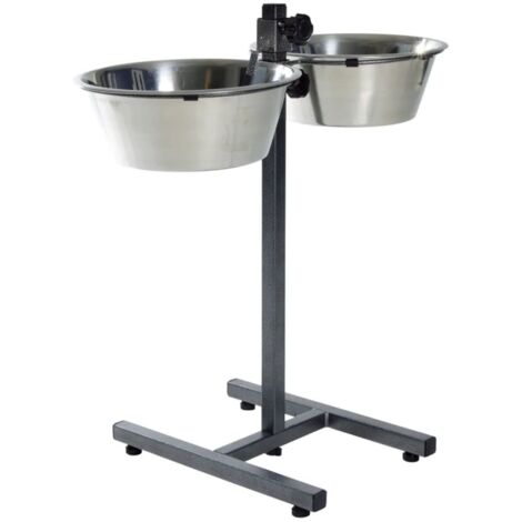 Bar per cani con piedistallo ad h: 2x4.5l/diametro 28cm