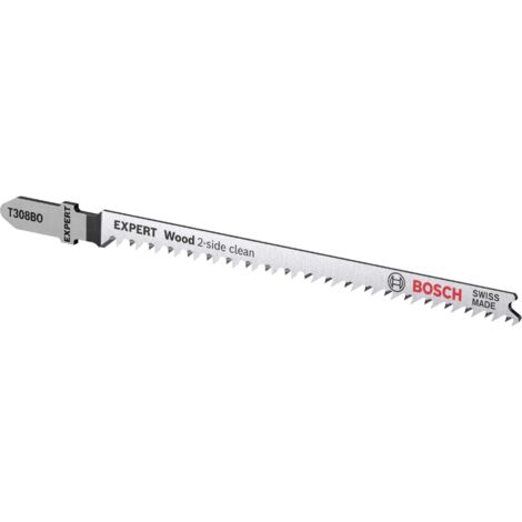 Bosch Professional 5x Lame per seghetto alternativo Expert ‘Wood 2-side clean’ T 308 BO (per Compensato, Pannello per mobili in legno massiccio, Lunghezza 117 mm, accessorio Seghetto alternativo)