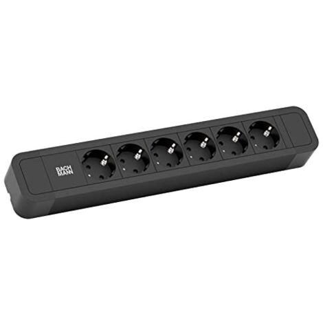 BACHMANN PRIMO 2 POWER SLOT IN ALLUMINIO, 6 PRESE, NERO, 2,0 M, SENZA INTERRUTTORE. 350.000 (1/2)