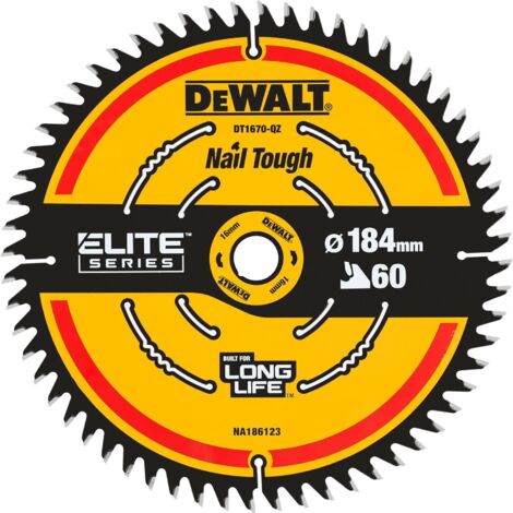 DeWALT Accessori - Lama per sega 184x16 mm, 60 denti DT1670