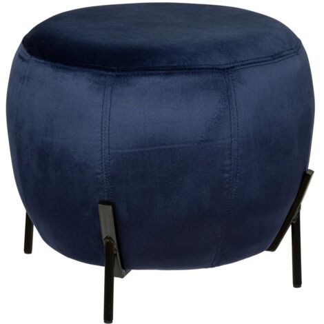 Pouf in velluto calabaza d44cm blu - Atmosphera créateur d'intérieur