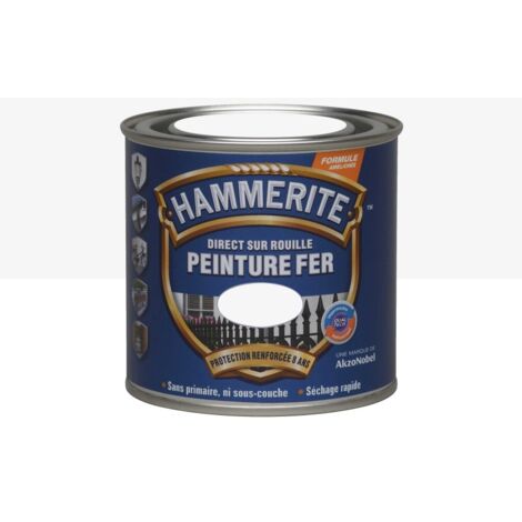 Vernice per ferro esterno Diretta su ruggine HAMMERITE martellata bianca 0,25 l HAMMERITE