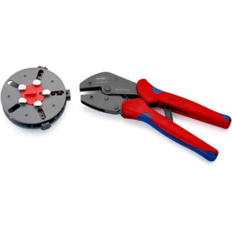 KNIPEX 97 33 01 MultiCrimp® Crimpatrice con caricatore con manici multicomponente brunita 250 mm