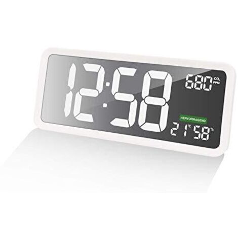 Technoline WL1040, misuratore di qualit dell'aria, orologio da parete, indicatore di CO2, visualizzazione a colori del contenuto di Co2, con raccomandazioni di ventilazione grafica, bianco (1/4)
