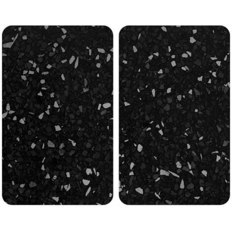 WENKO Copertura per fornello universale terrazzo, set 2 pezzi per tutti i tipi di fornelli in vetro temperato, utilizzabile anche come tagliere, igienico, resistente a graffi e urti, 30 x 52 cm