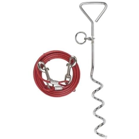 Kerbl Guinzaglio a spirale in acciaio PVC colorato 6m per cani (1/2)