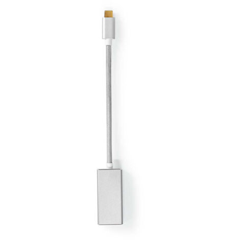 Adattatore usb c usb 32 gen 1 usb c maschio displayport femmina 020 m rotondo placcato oro intrecciato nylon argento scatola di cartone con finestra coperta 38762012 38762012 38762012 387620 (1/5)