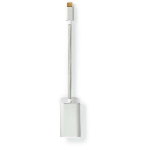 Adattatore usb c usb 32 gen 1 usb c maschio mini displayport femmina consegna dellalimentazione 020 m rotondo placcato oro intrecciato nylon argento scatola con finestra cop 38762010 387620 (1/5)