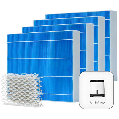 Meaco Armin® Pack 4x pastiglie Evaporation & Silvertex® per Armin® 300ml - Compatibile con gli umidificatori, senza calcare, antimicrobico, di lunga durata (1/3)