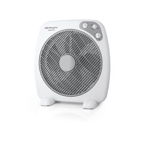 Orbegozo BF – Ventilatore Box Fan con funzione oscillante, dotato di: griglia rotante, 3 velocità, manico e timer Diametro elica 40 cm (1/4)