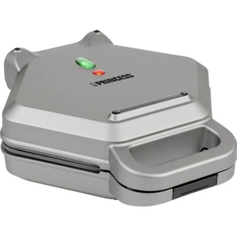 Princess Snack-Maker Tostiera Rivestimento antiaderente, Senza BPA, Protezione da surriscaldamento Argento