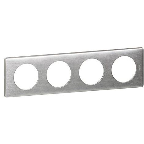 Legrand 068924 Placca Céliane Metallo 4 posti - finitura Alluminio