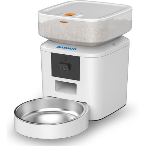 Daewoo DQQ0392L Alimentatore automatico per animali con fotocamera Full HD e Wi-Fi bianco