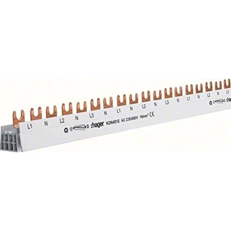 HAGER KDN451E PHASENSCHIENE 3P+N GABEL 16MM 80A 57M