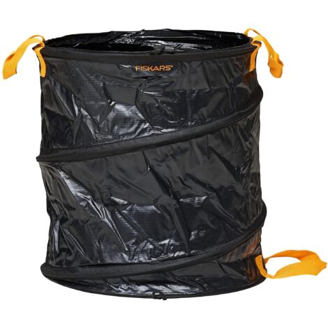 Sacco per piante pieghevole Fiskars 56 litri nero arancione