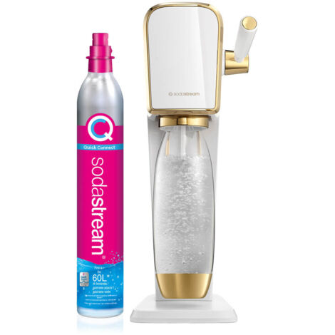 Sodastream Art Gasatore d'Acqua 1 Bottiglia da 1 Litro 1 Cilindro Co2 Bianco Oro (1/4)