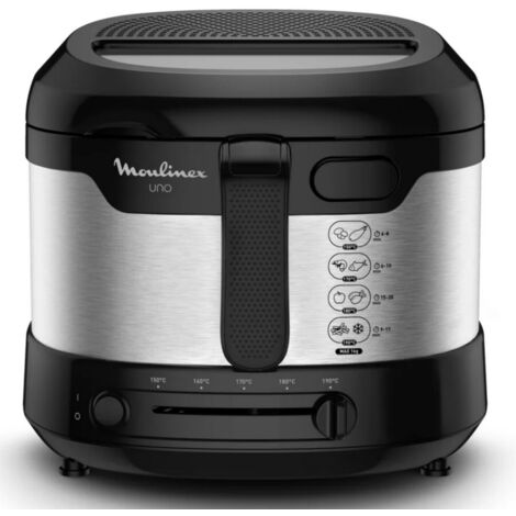 Moulinex AF215D10 friggitrice Singolo Nero, Acciaio inossidabile Indipendente