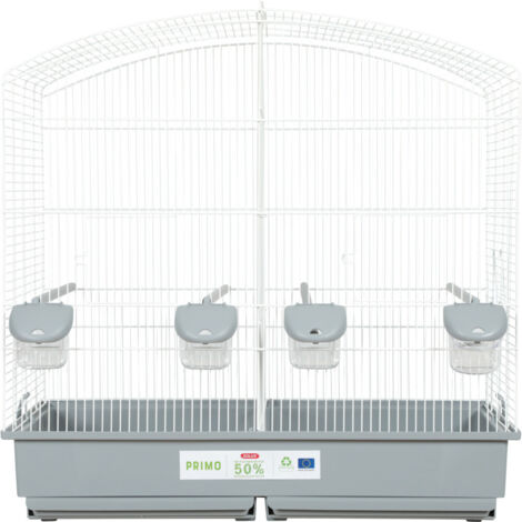 Gabbia familiare bianca grigia 70 x 40 x 70 cm di altezza per uccelli