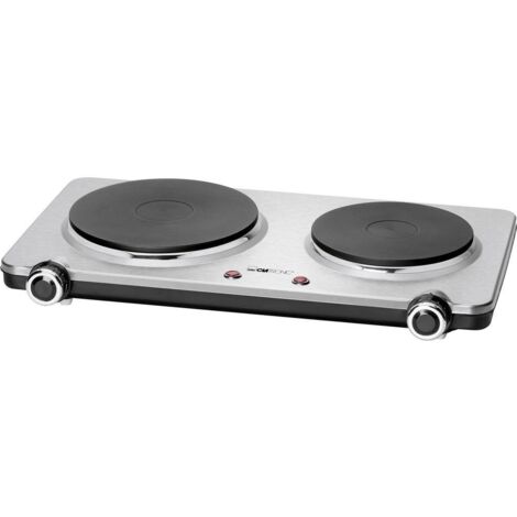 Clatronic DKP 3668 S Doppio piano cottura in acciaio inox/2 termostati regolabili stufenlos/2500 W