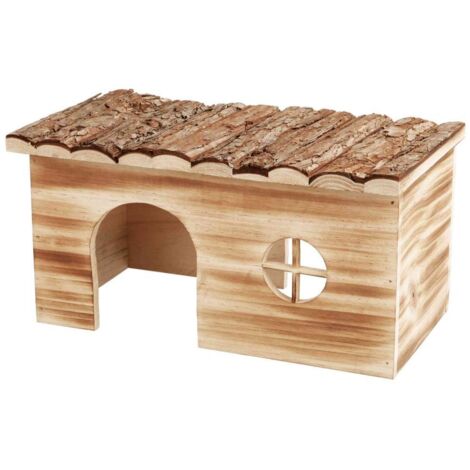 Natural living casetta Grete in legno fiammato/naturale: 45×24×28cm