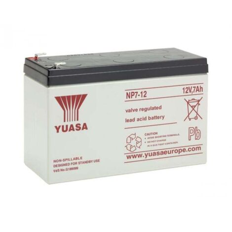 Yuasa NP7-12 NP7-12 Batteria al piombo 12 V 7 Ah Piombo-AGM (L x A x P) 151 x 98 x 65 mm Spina piatta 4,8 mm Esente da