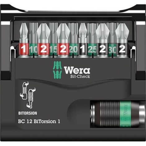 Selezione di bit Bit-Check 12 BiTorsion 1 12 pezzi PH/PZD/TX