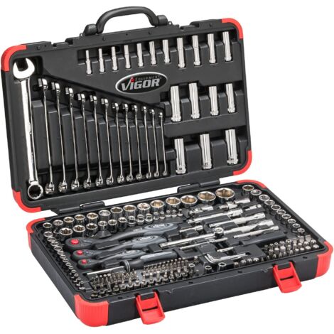 HAZET ViGOR Set di chiavi a bussola V3277N I Set da 212 pezzi I con cricchetti reversibili, prolunghe, punte e bussole varie I Set completo per luso manuale"