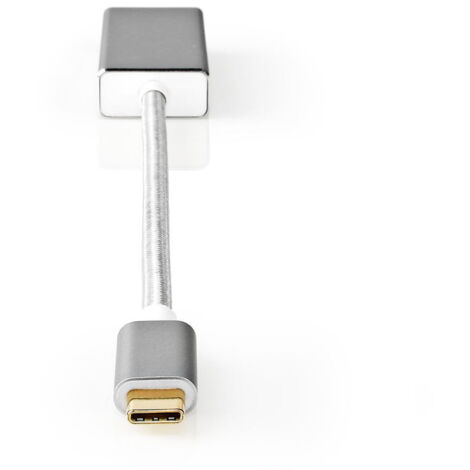 Nedis CCTB64550AL02 Adattatore USB USB 3.2 Gen 1 USB-C™ Maschio Mini Displayport 5 Gbps 0,20 M Rotondo Placcato Oro Largo/Copertura in Nylon Argento Scatola per Finestra (1/5)
