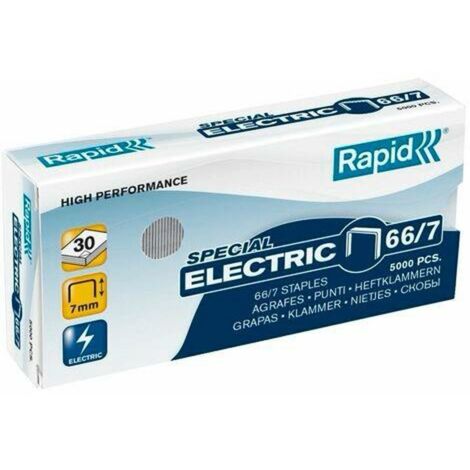 Rapid punti metallici strong elettrici 66/7 zincati - scatola da 5000-. (1/2)
