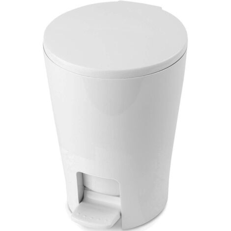 Pattumiera Gettacarte Bianca 5 litri con pedale e coperchio in ABS