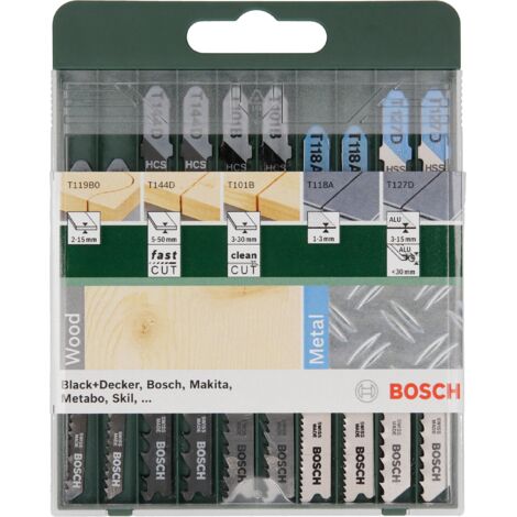 Set di 10 lame per seghetto alternativo Bosch per legno e metallo