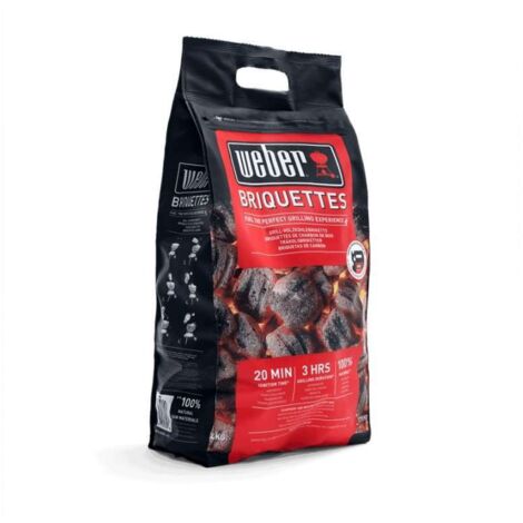 Weber 17590 Sacco di briquettes neri 4 kg naturali