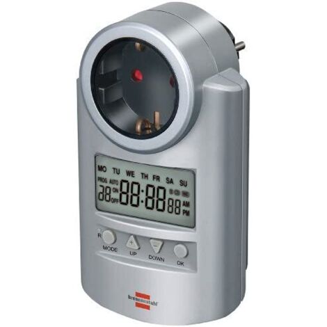 Brennenstuhl 1507500 Timer a spina analogico digitale Settimanale 3680 W IP20 Funzione di conto alla rovescia, Funzione