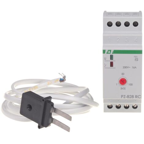 Relè di controllo del livello del liquido PZ-828 RC monostato, con regolazione della sensibilità, con sonda PZ inclusa, contatti: 1P, I=16A, 2 moduli