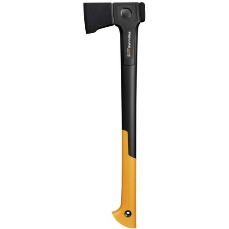 Fiskars X-SERIES X24 - Ascia da taglio 60cm per giardino e foresta, Nero e Giallo, manico FiberComp