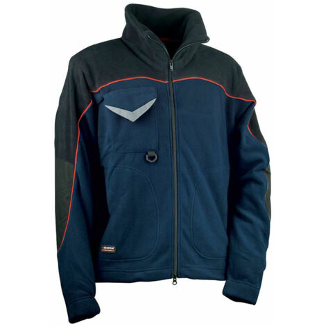 Giacca foderata in pile rider blu navy nero cofra taglia m