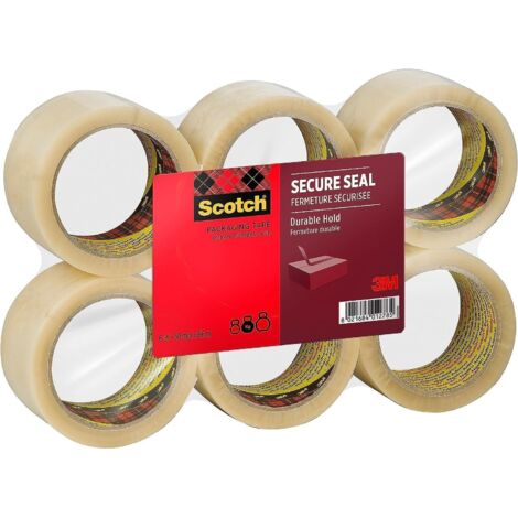 Scotch Nastro da Imballo per Sigillatura Sicura, Trasparente - 50 mm x 66 m, 6 Rotoli/Confezione - Nastro Adesivo di Qualità per Chiudere Scatole, Cartoni e Pacchi