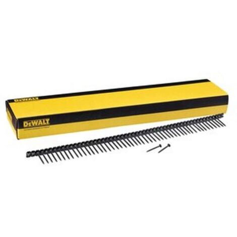 Viti per cartongesso DeWalt DWF4100550, filettatura grossa de 3,5 x 55 mm, confezionate in striscia di plastica, testa a tromba con rivestimento nero, confezione de 1.000 pezzi. (1/2)
