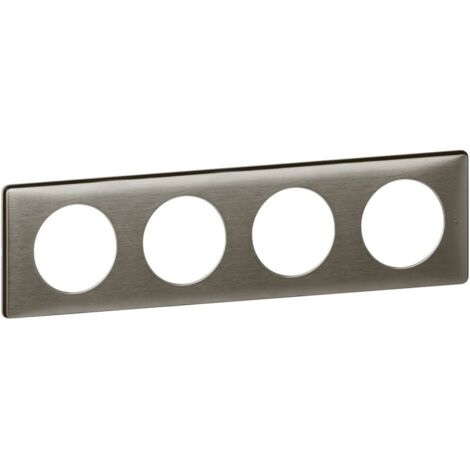 Legrand 068974 Placca Céliane Metallo 4 posti - finitura Tungsteno