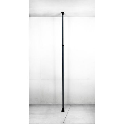 WENKO Asta principale Herkules, per estendere il sistema telescopico corrispondente in metallo da fissare tra il soffitto e il pavimento, piedini antiscivolo, altezza regolabile da 165 a 300 cm, nero