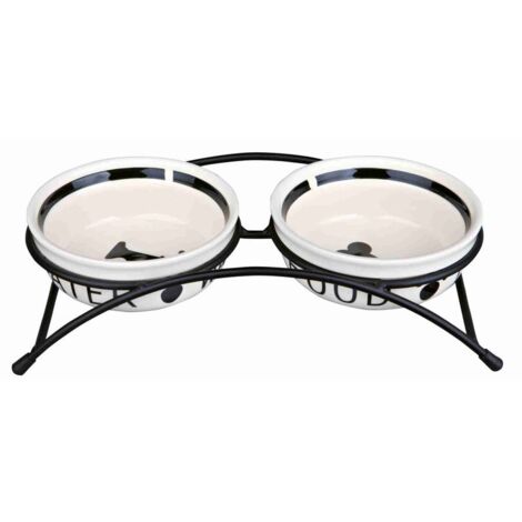 Eat-on-feet set di ciotole in ceramica bianco/nero: 2x2.6l/diametro 25cm
