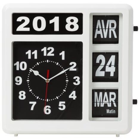 Velleman Orologio da muro nero con calendario 31 cm