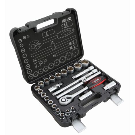 Chiavi a bussola DEDRA CRV set da 25 pezzi da 1/2 pollice - utensile professionale
