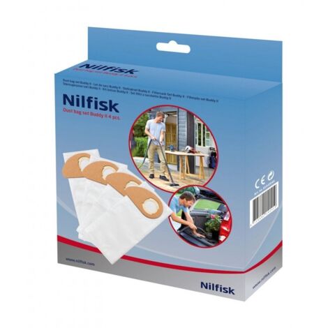 Kit sacchetti Nilfisk bianco per aspiratore Buddy II 4 sacchetti (1/5)