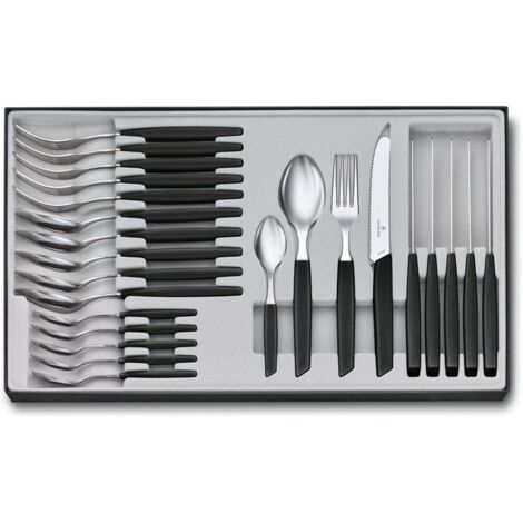 Victorinox Swiss Modern Set di Posate 24 Pezzi Nero (1/2)