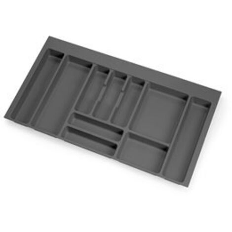 Emuca Optima Portaposate per Cassetto Universale, Modulo 900mm, Plastica, Grigio Antracite