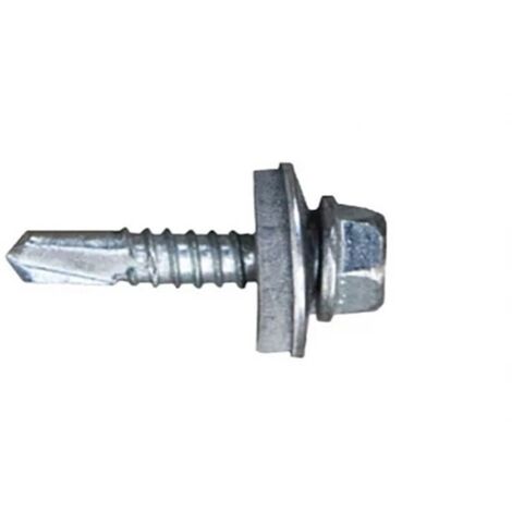 Celo 963507301 - Vite per trapano Din 7301 a testa esagonale diametro 6,3X50 Mm, rondella de Epdm diametro 16 zincato, 250 pz.