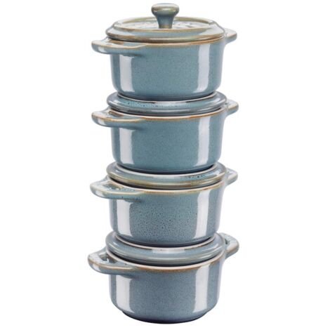 Mini Cocotte turchesi antiche 4 pezzi (1/5)